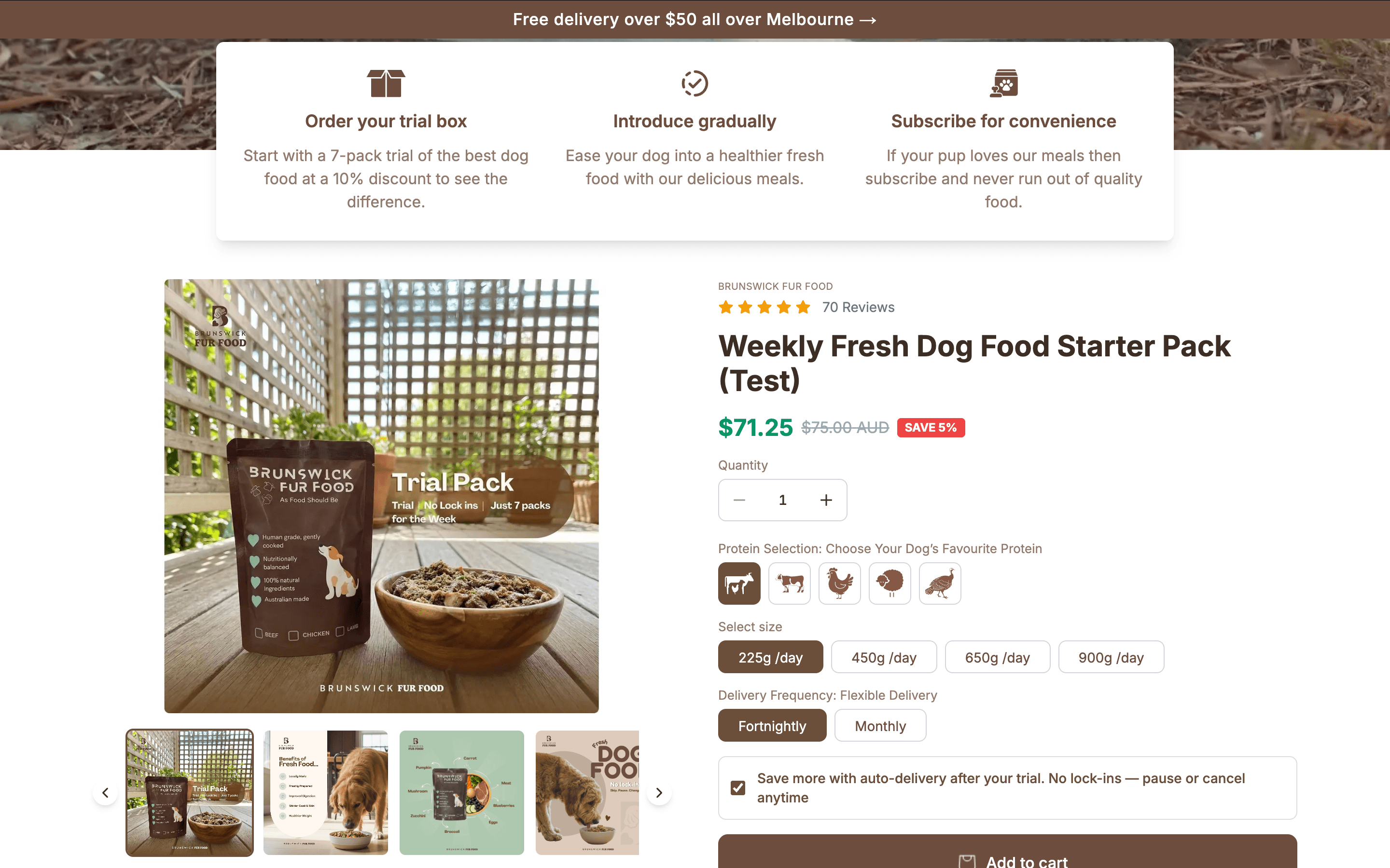 Screenshot of Brunswick Fur Food – Headless Shopify Storefront
