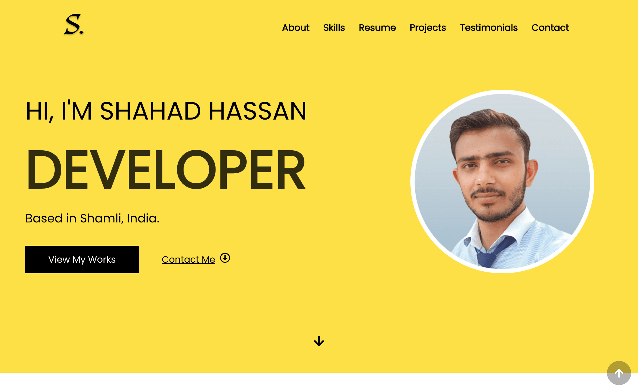 Screenshot of Portfolio Website